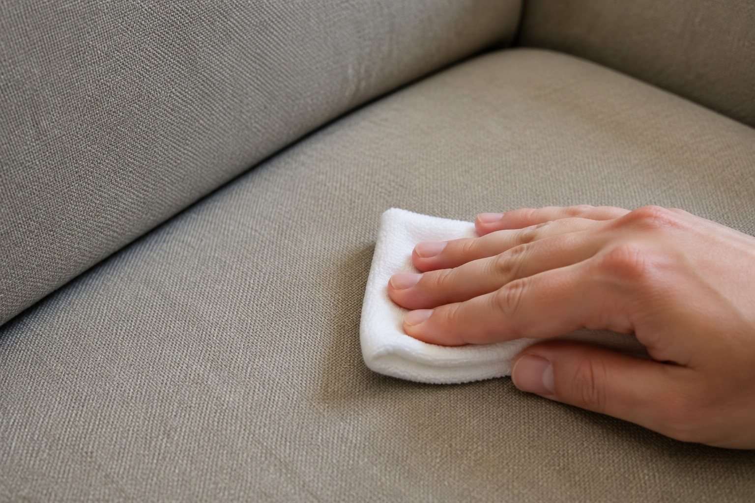 Prueba de limpieza en una esquina discreta de un asiento de tela con un paño blanco.